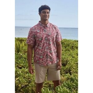 Reyn Spooner Aloha Shirt Mens XL Red Waikiki Beach Limited Issue NWT Hawaiian